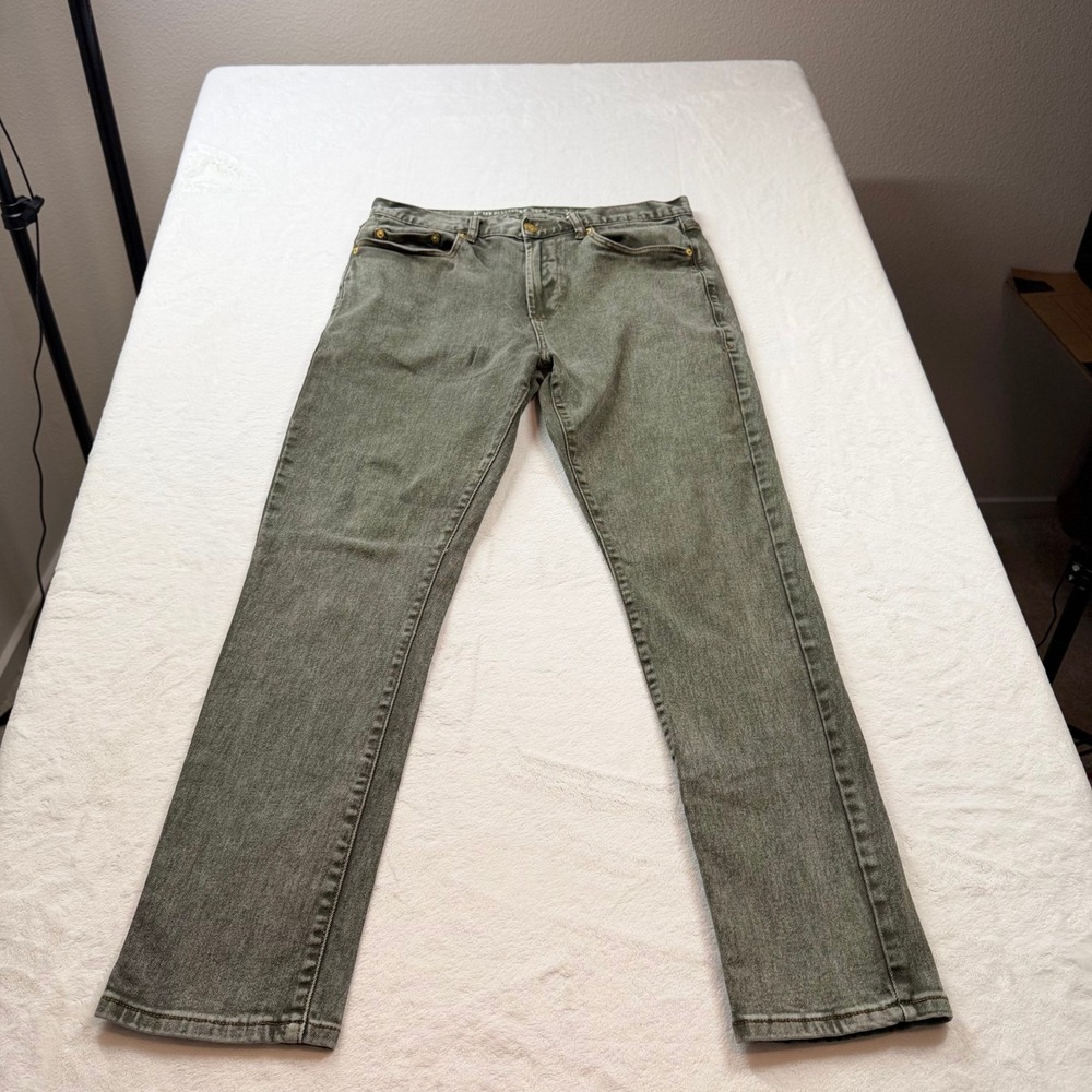 LRG Lifted Research Group Jeans Mens 32 Olive Green Good Straight Leg Denim